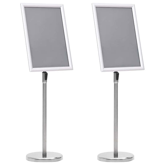 Poster Stands 2 pcs 45 x 32.7 x 108 cm Aluminium Silver
