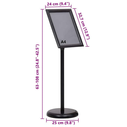 Poster Stands 2 pcs Black 32.7 x 24 x 108 cm Aluminium