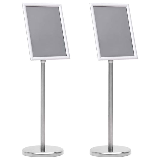 Poster Stands 2 pcs 32.7 x 24 x 108 cm Aluminium Silver