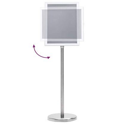 Poster Stands 2 pcs Silver 32.7 x 24 x 108 cm Aluminium