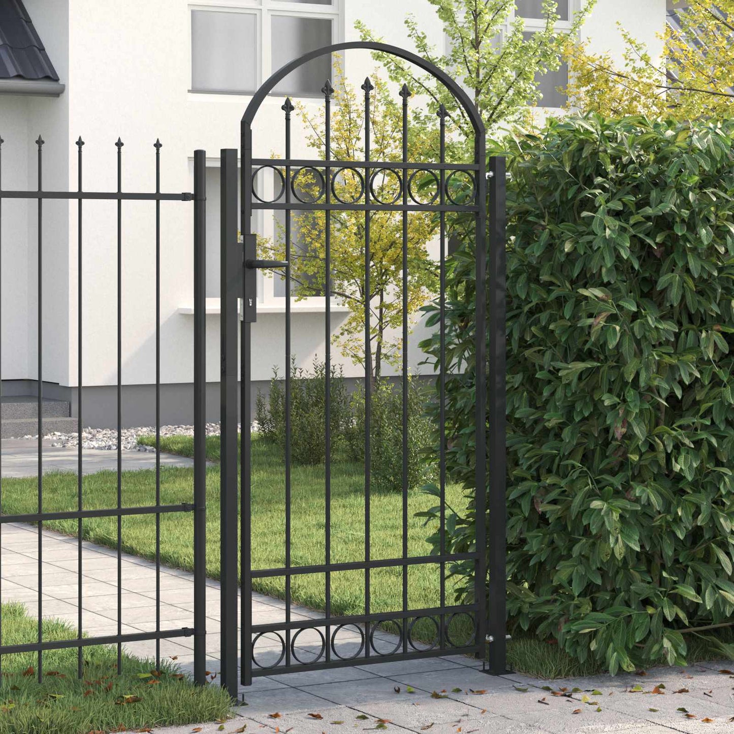 Fence Post ASSEN 200 x 88 x 14 cm Steel Grey Lockable