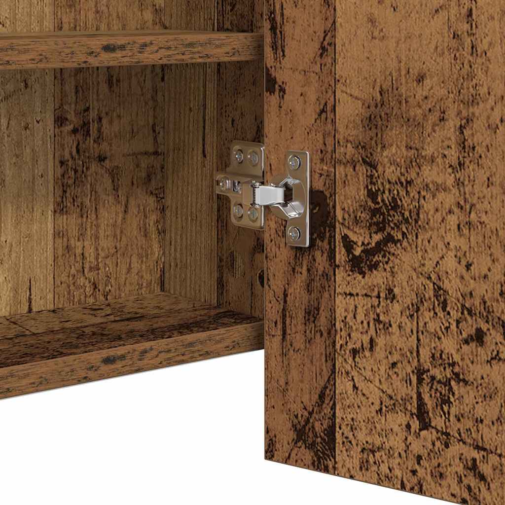 LED Mirror Cabinet Old Wood 100 x 12 x 45 cm Engineered Wood