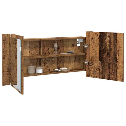LED Mirror Cabinet Old Wood 100 x 12 x 45 cm Engineered Wood