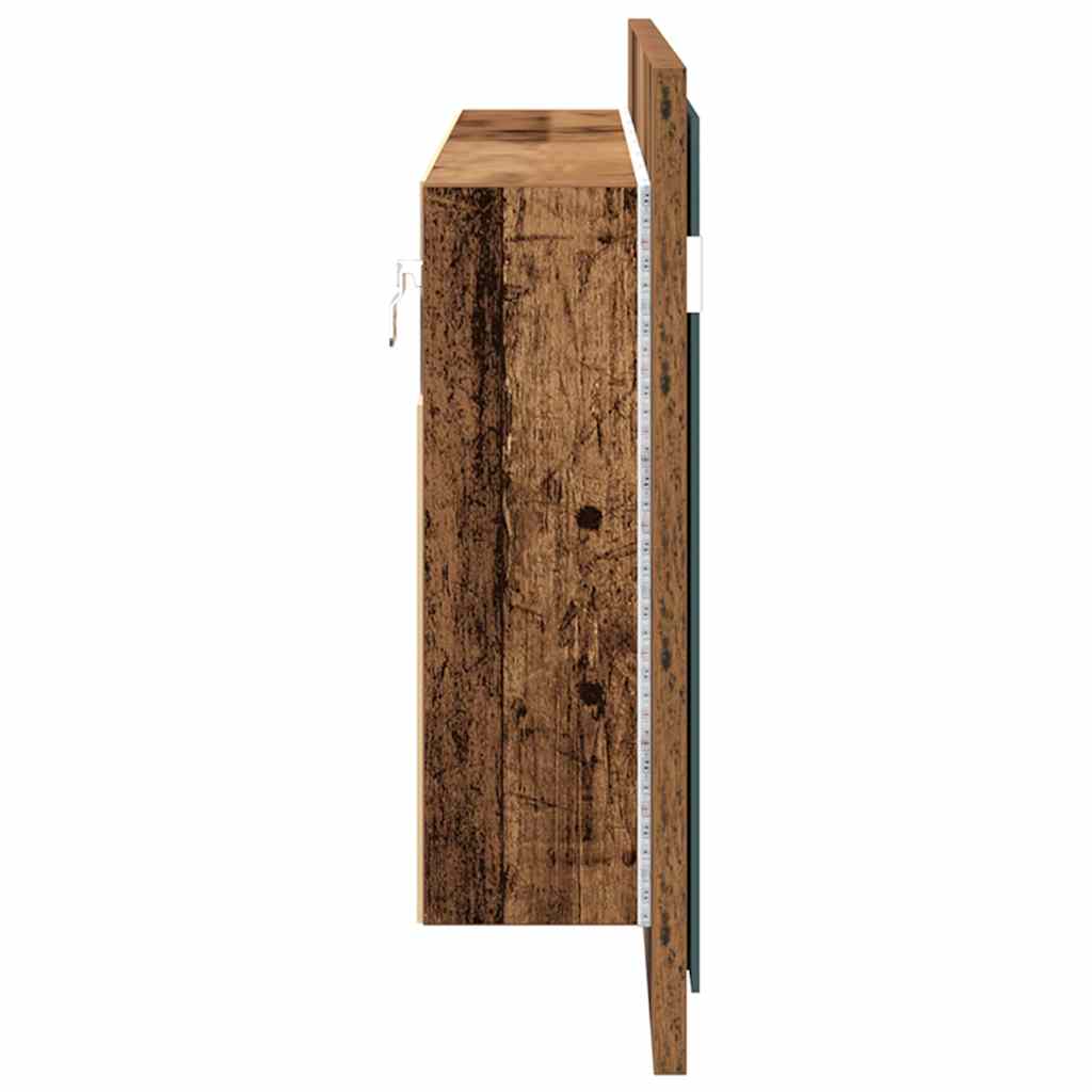 LED Mirror Cabinet Old Wood 100 x 12 x 45 cm Engineered Wood