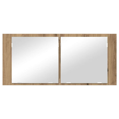 LED Mirror Cabinet Artisan Oak 100 x 12 x 45 cm Engineered Wood