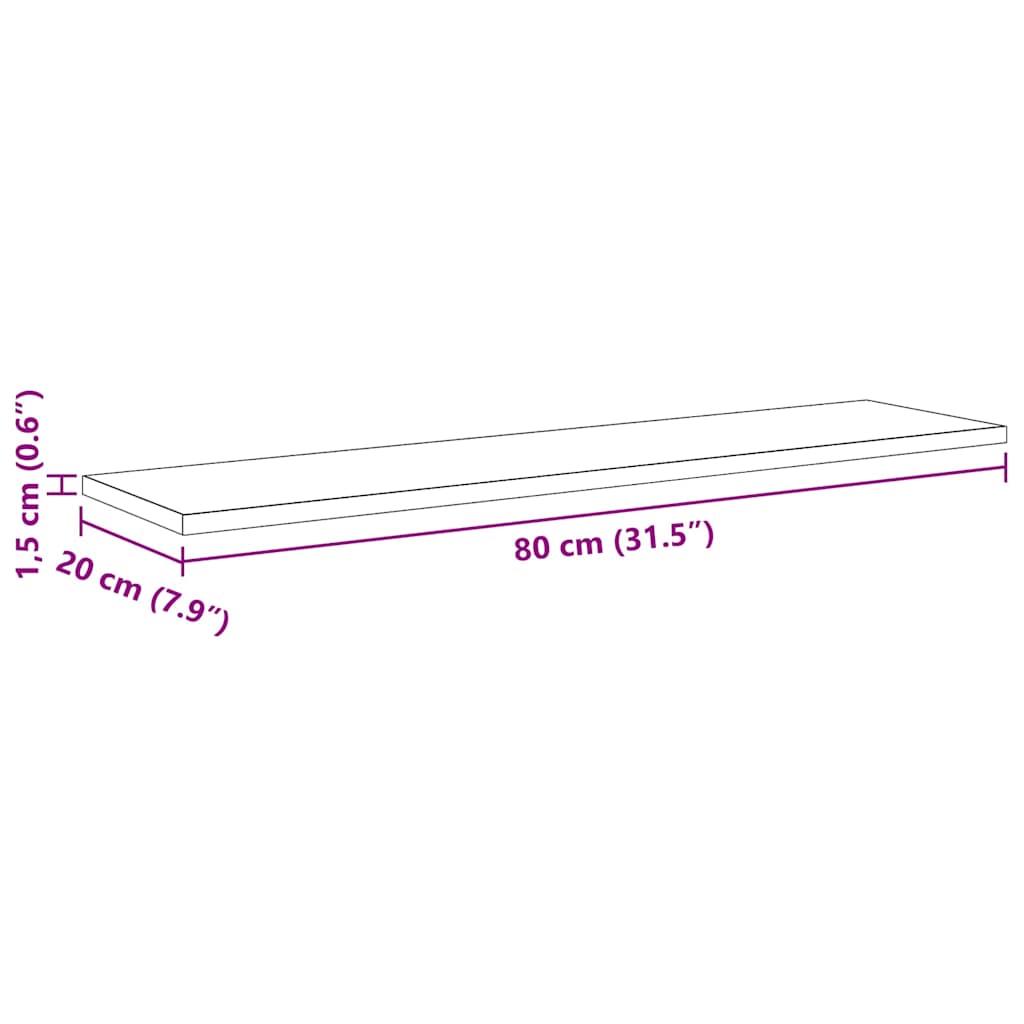 Bookshelf Board 4 pcs Black 80 x 20 x 1.5 cm Engineered Wood