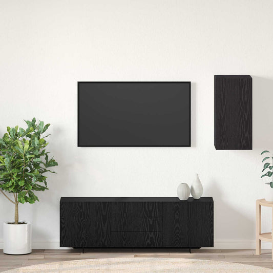 Wall TV Cabinet 30.5 x 30 x 60 cm Black Oak Engineered Wood