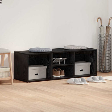Shoe Storage Bench Black oak 102 x 35 x 35 cm Engineered wood
