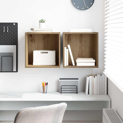 Wall Cabinet Wall-Mounted 2 pcs Artisan Oak 37 x 37 x 37 cm