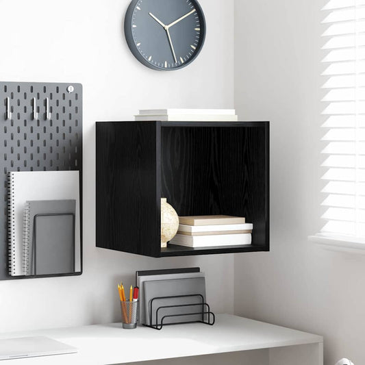 Wall Cabinet Wall-Mounted Black Oak 37 x 37 x 37 cm