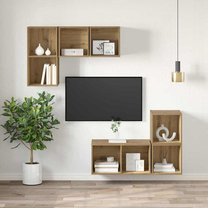 TV Cabinet Set 37 x 37 x 72 cm Artisan Oak Engineered Wood