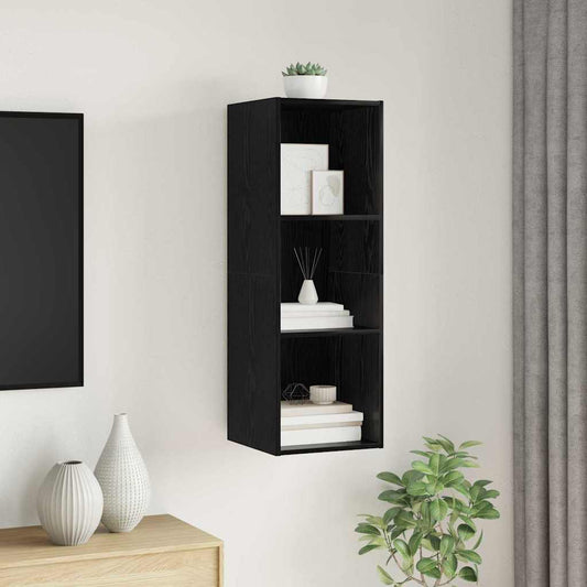 TV Cabinet Set 37 x 37 x 107 cm Black Oak Engineered Wood