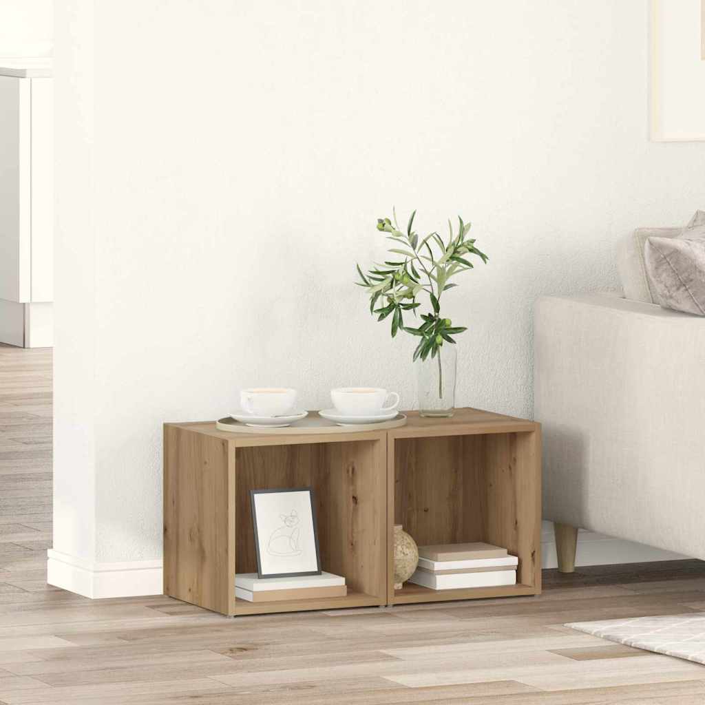 TV Cabinet Set 2 pcs Artisan Oak Engineered Wood