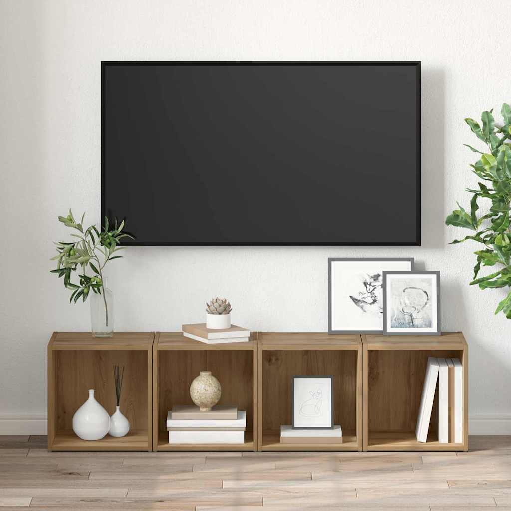 TV Cabinet Set 2 pcs Artisan Oak Engineered Wood
