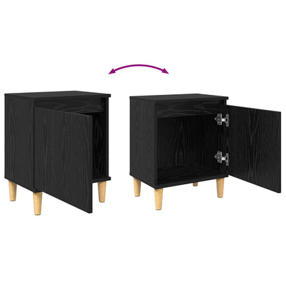 Bedside Cabinet Black Oak 40 x 30 x 50 cm Engineered Wood