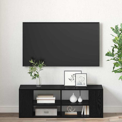 TV Cabinet Set Black Oak 102 x 35 x 35 cm Engineered Wood