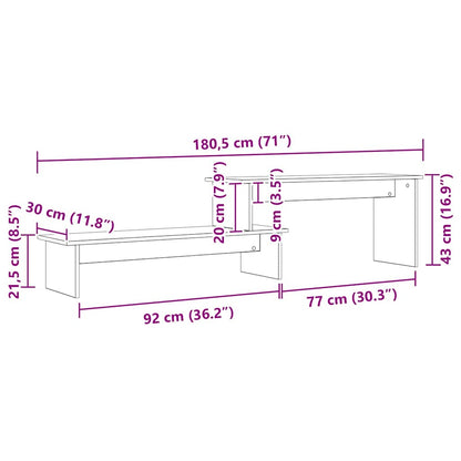 TV Cabinet Set 180.5 x 30 x 43 cm Black Oak Engineered Wood