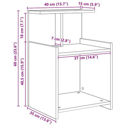 Bedside Cabinet 2 pcs Black Oak 40 x 35 x 60 cm Engineered Wood
