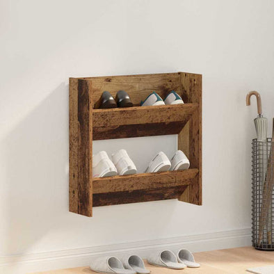 Wall Shoe Cabinet with Shelf Wall-mounted Other with Storage Old wood Engineered wood