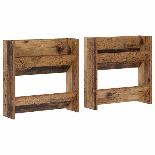 Shoe Cabinet 2 pcs 60 x 18 x 60 cm Engineered Wood Old Wood