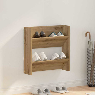 Wall Shoe Cabinet with Shelf Wall-mounted Other with Storage Artisan oak Engineered wood