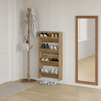 Shoe Cabinet 2 pcs 60 x 18 x 60 cm Engineered Wood Artisan Oak