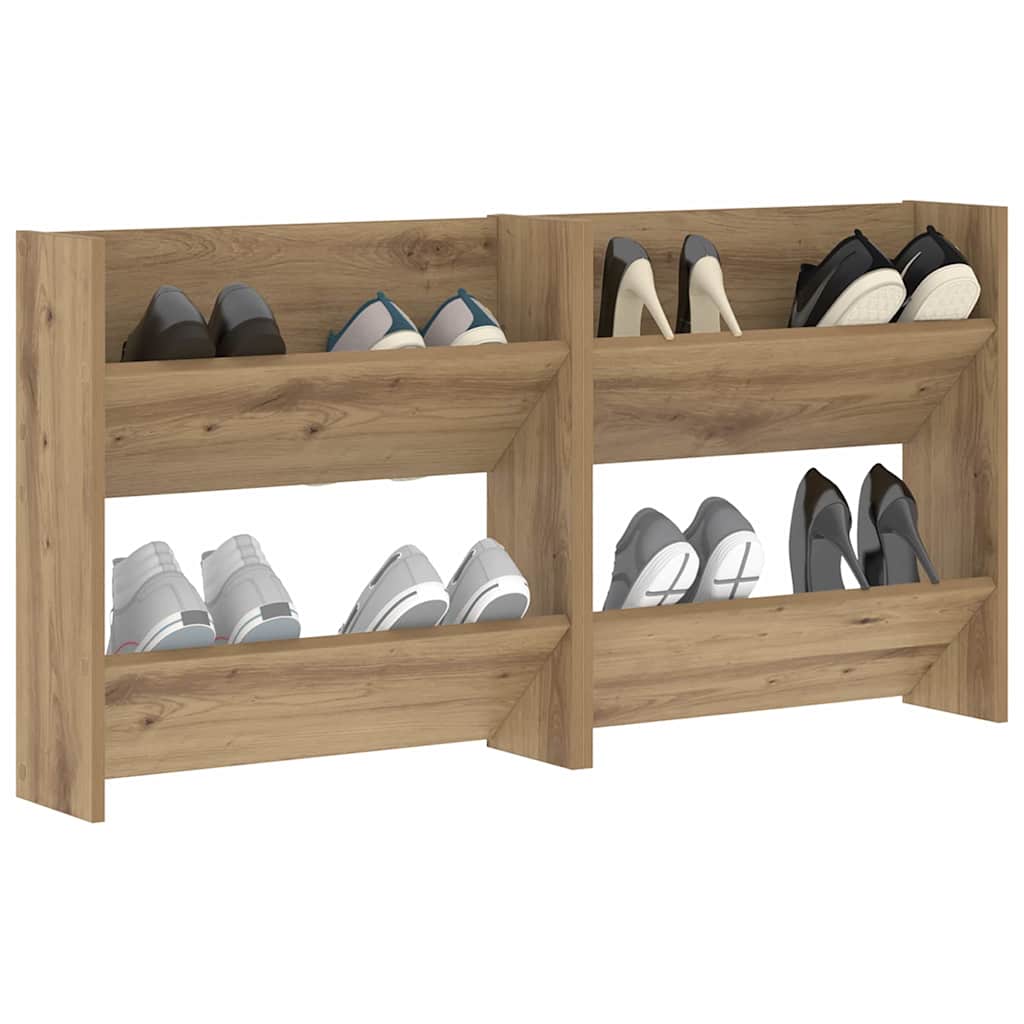 Shoe Cabinet 2 pcs 60 x 18 x 60 cm Engineered Wood Artisan Oak