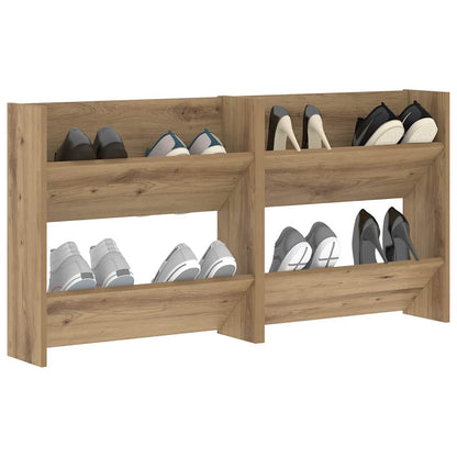Shoe Cabinet 2 pcs 60 x 18 x 60 cm Engineered Wood Artisan Oak