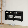 Wall Shoe Cabinet with Shelf Wall-mounted Other with Storage 2 pcs Black oak Engineered wood