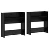 Wall Shoe Cabinet with Shelf Wall-mounted Other with Storage 2 pcs Black oak Engineered wood