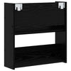 Wall Shoe Cabinet with Shelf Wall-mounted Other with Storage 2 pcs Black oak Engineered wood
