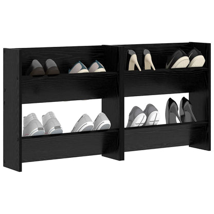 Shoe Cabinet 2 pcs Black Oak 60 x 18 x 60 cm Engineered Wood