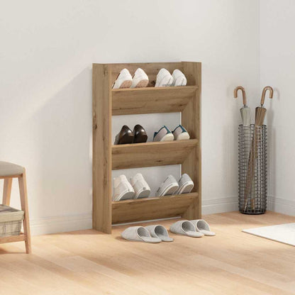 Shoe Cabinet 60 x 18 x 90 cm Engineered Wood Artisan Oak