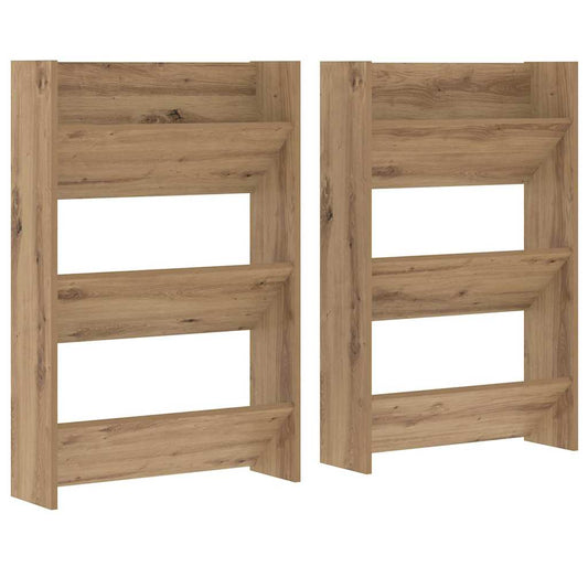 Shoe Cabinet 2 pcs 60 x 18 x 90 cm Engineered Wood Artisan Oak