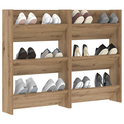 Shoe Cabinet 2 pcs 60 x 18 x 90 cm Engineered Wood Artisan Oak