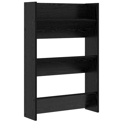 Shoe Cabinet Black Oak 60 x 18 x 90 cm Engineered Wood