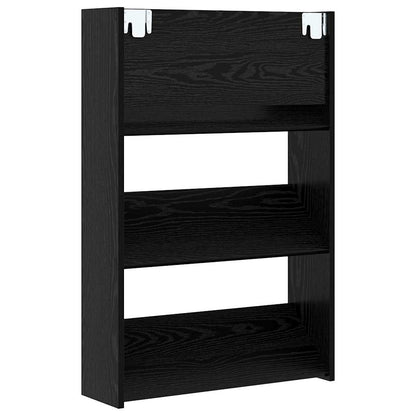 Shoe Cabinet Black Oak 60 x 18 x 90 cm Engineered Wood