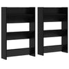 Wall Shoe Cabinet with Shelf Wall-mounted Other with Storage 2 pcs Black oak Engineered wood