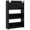 Wall Shoe Cabinet with Shelf Wall-mounted Other with Storage 2 pcs Black oak Engineered wood