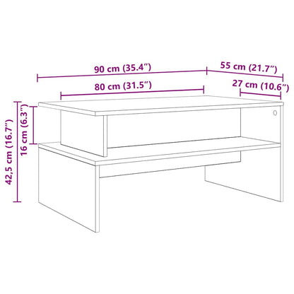 Coffee Table Artisan oak 90 x 55 x 42.5 cm Engineered wood