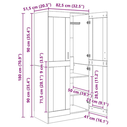 Wardrobe Other Old Wood 82.5 x 51.5 x 180 cm Engineered Wood