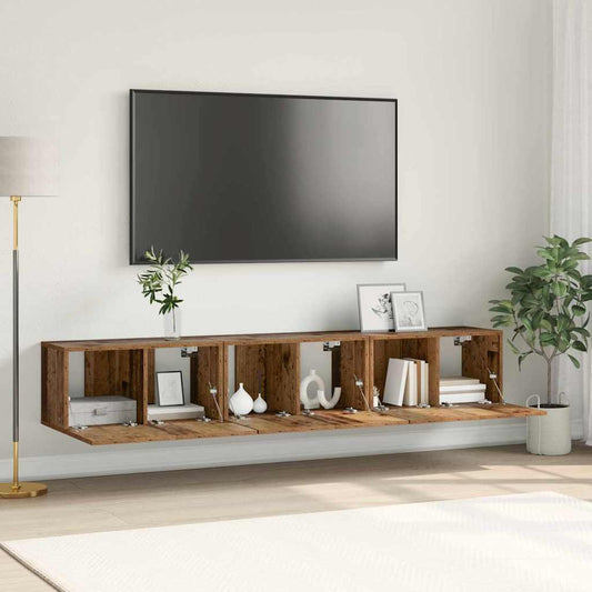 TV Cabinet Set 3 pcs Brown Engineered Wood