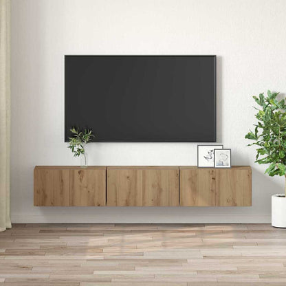 TV Cabinet Set 3 pcs Brown Engineered Wood