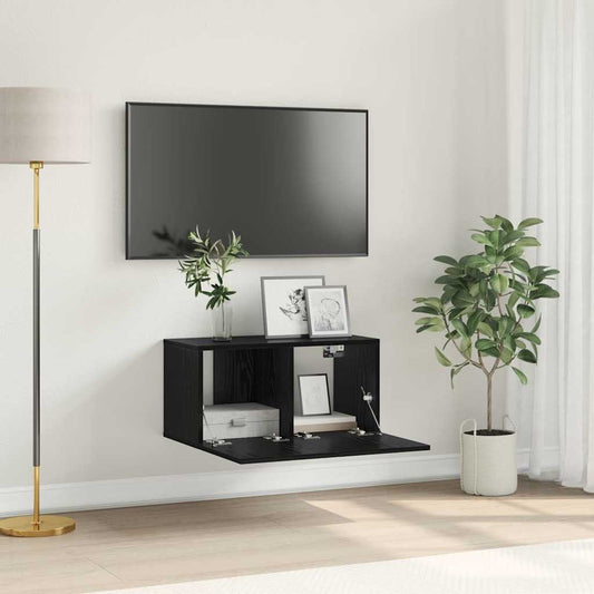 TV Cabinet Set 60 x 30 x 30 cm Black Engineered Wood