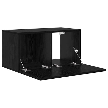 TV Cabinet Set 2 pcs Black 60 x 30 x 30 cm Engineered Wood