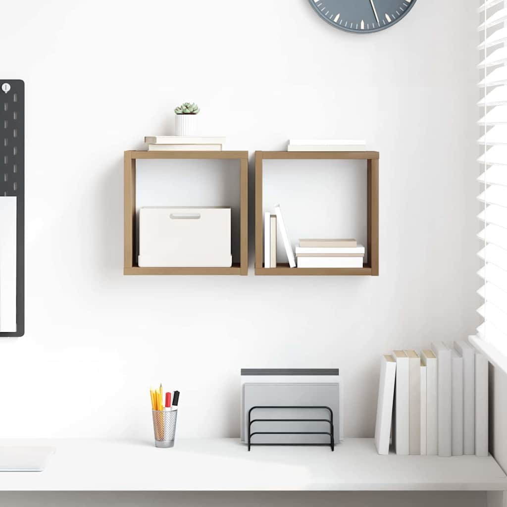 Wall Shelves Wall-Mounted 2 pcs Artisan Oak Engineered Wood