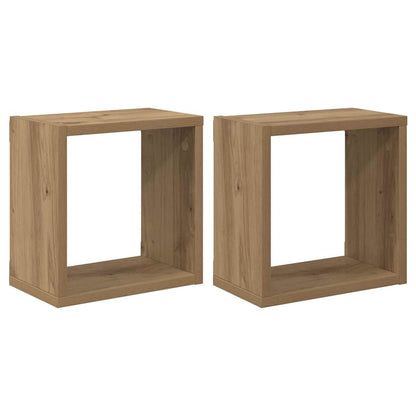 Wall Shelves Wall-Mounted 2 pcs Artisan Oak Engineered Wood