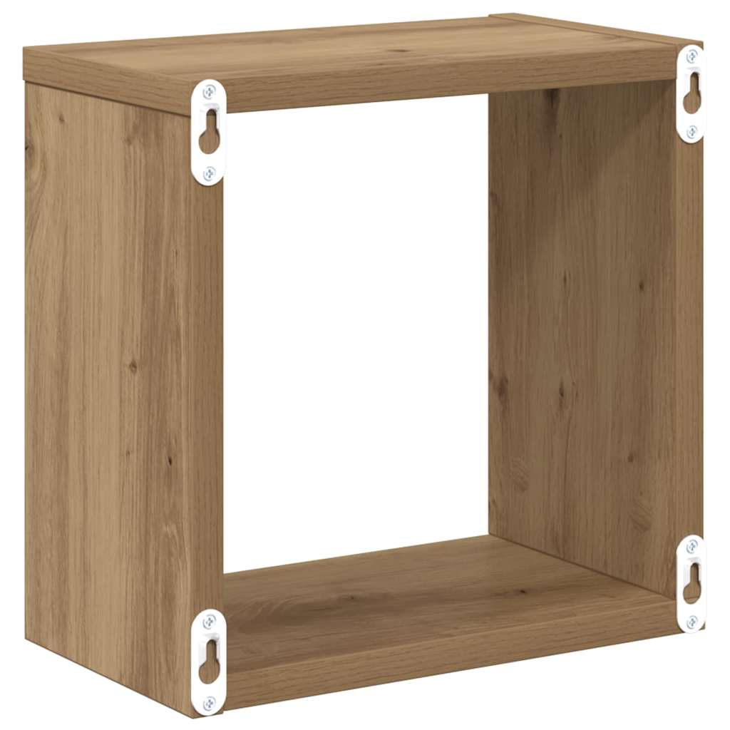 Wall Shelves Wall-Mounted 2 pcs Artisan Oak Engineered Wood
