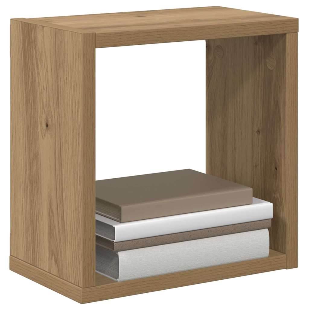 Wall Shelves Wall-Mounted 2 pcs Artisan Oak Engineered Wood
