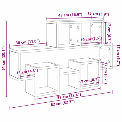 Wall Shelf with Shelf Old wood 82 x 15 x 51 cm Engineered wood